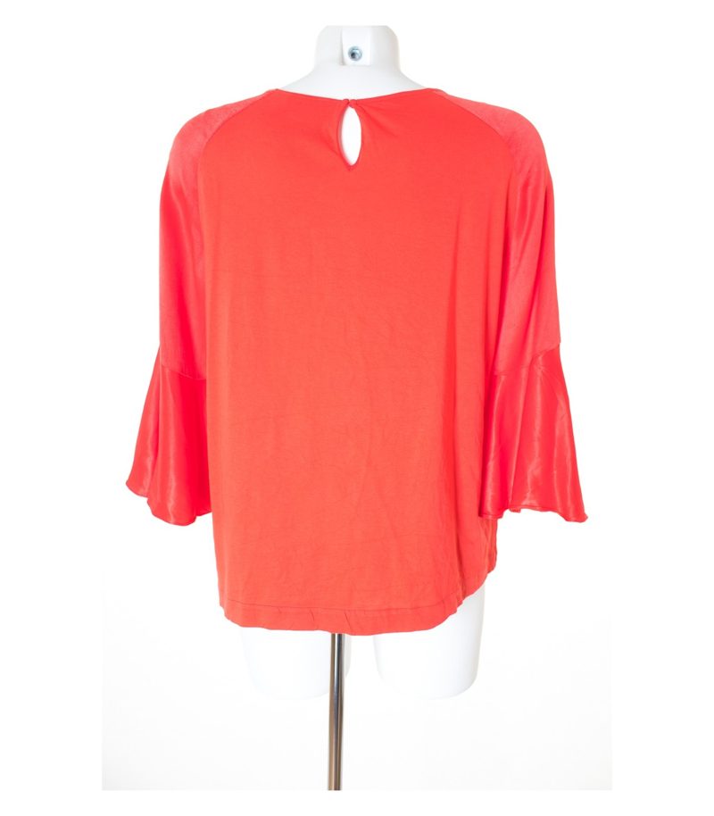 Massimo Dutti Damen Bluse Shirt Gr. L Rot Viskose Baumwolle – Foto 3