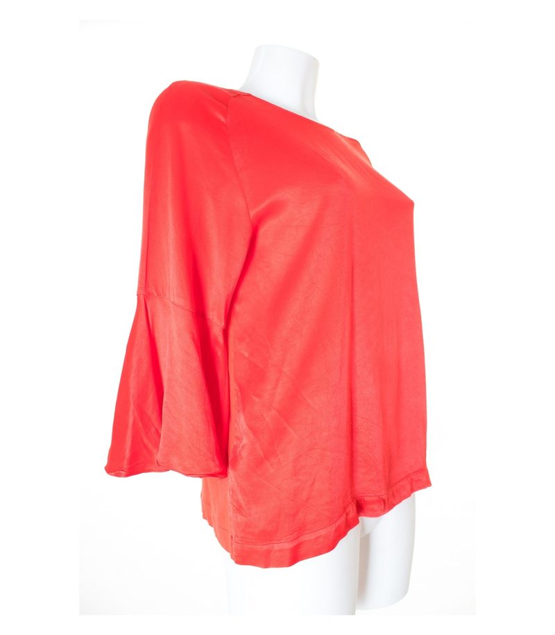 Massimo Dutti Damen Bluse Shirt Gr. L Rot Viskose Baumwolle – Foto 4