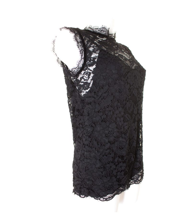 MIRALBA Damen Top Bluse Lace Gr. DE 38 Schwarz Viskose – Foto 4