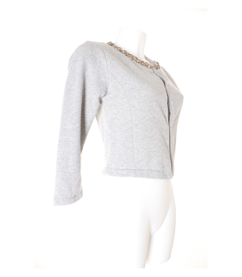 MIA F Damen Strickjacke Blazer Gr. S Grau Baumwolle – Foto 4