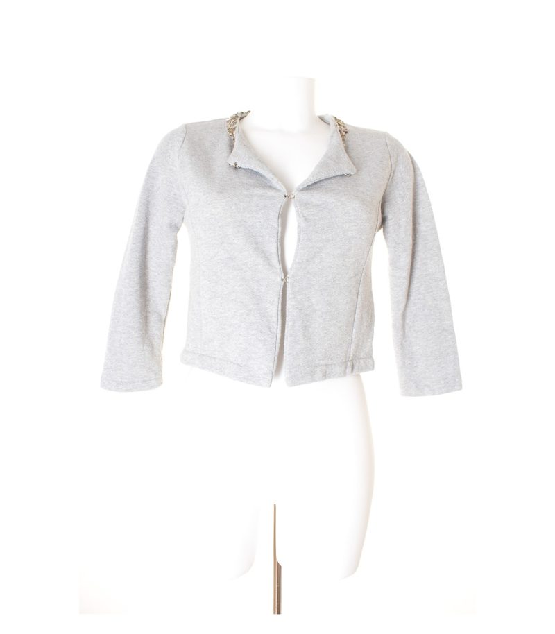 MIA F Damen Strickjacke Blazer Gr. S Grau Baumwolle – Foto 5