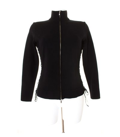 BRUNO MANETTI Damen Strickjacke Gr. DE 38 Schwarz Wolle