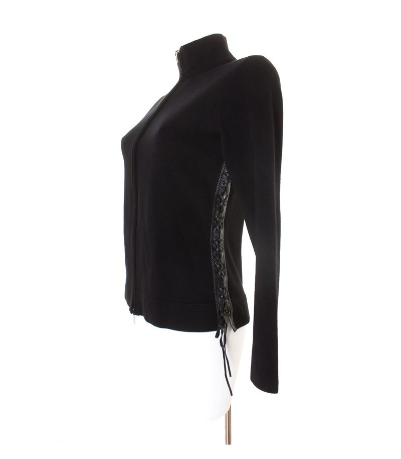 BRUNO MANETTI Damen Strickjacke Gr. DE 38 Schwarz Wolle – Foto 2