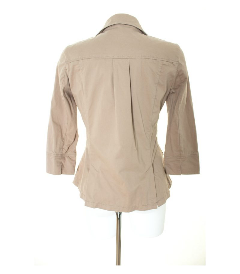 STEFANEL Damen Blazer Gr. DE 34 Beigegrau Baumwolle – Foto 3
