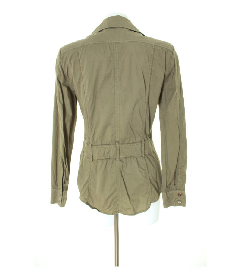 Bottega Damen Bluse Shirt Gr. M Khaki Baumwolle – Foto 3