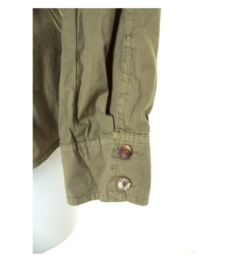 Bottega Damen Bluse Shirt Gr. M Khaki Baumwolle – Foto 6