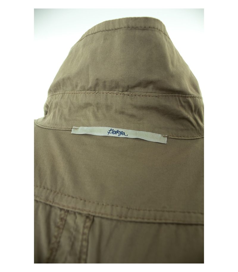 Bottega Damen Bluse Shirt Gr. M Khaki Baumwolle – Foto 8