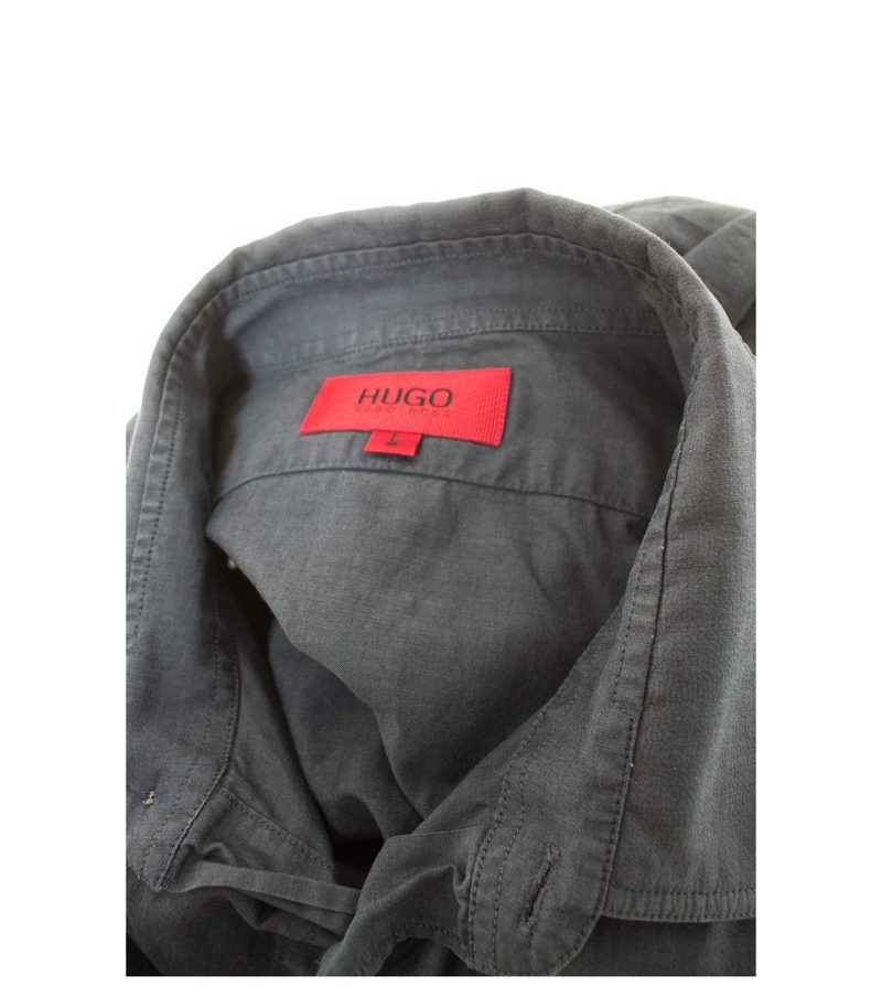 HUGO BOSS Herren Hemd Shirt GR. L Grau Baumwolle – Foto 5