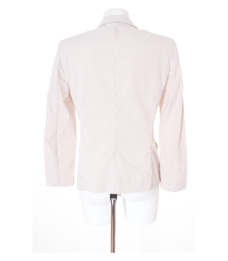 PIAZZA SEMPIONE Damen Blazer Gr. DE 36 Beige/Weiß Baumwolle Seide – Foto 3