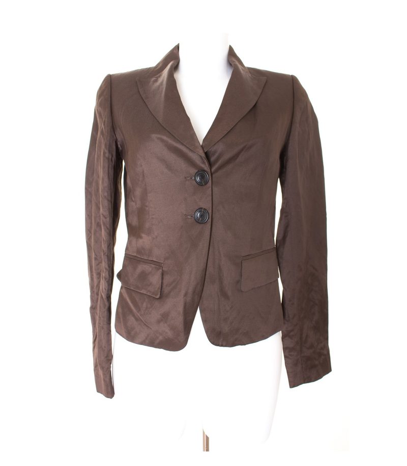 WE Damen Hosenanzug Blazer Shorts kurze Hose Gr. DE 36 Braun Viskose Wolle – Foto 2