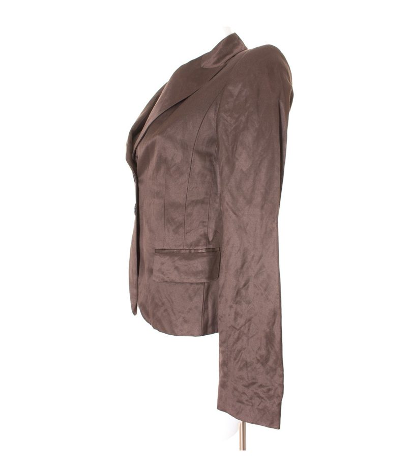 WE Damen Hosenanzug Blazer Shorts kurze Hose Gr. DE 36 Braun Viskose Wolle – Foto 3