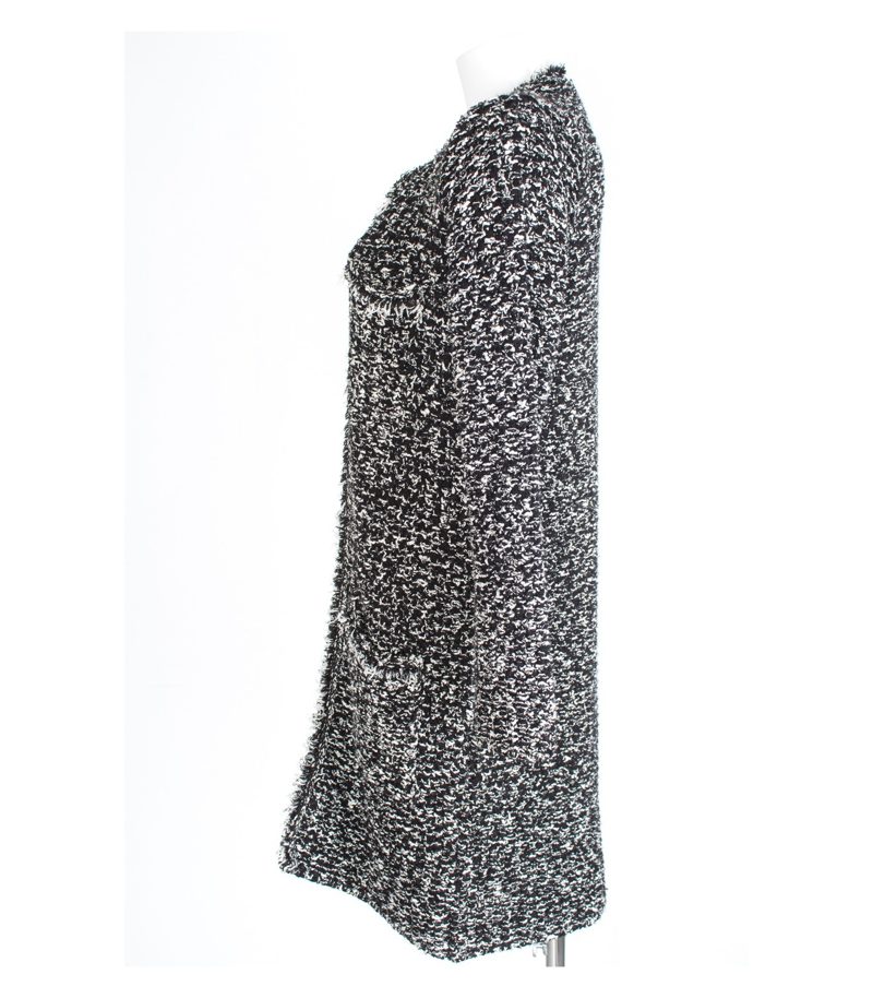 ZARA Damen Strickmantel Mantel Gr. S Schwarz/Weiß KNIT Baumwolle – Foto 2