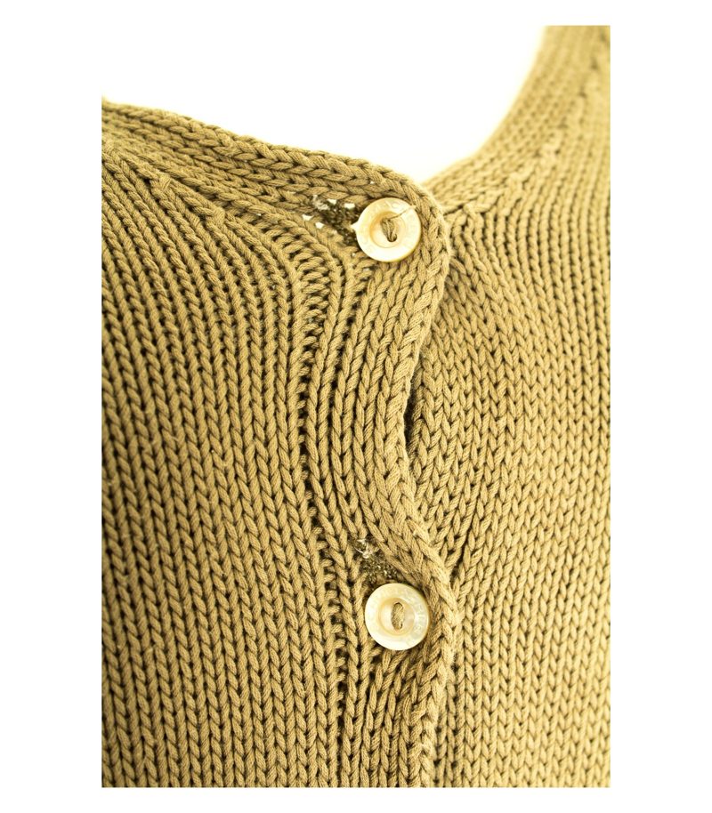SCHUMACHER Damen Twinset Strickjacke Top Gr. XS Khaki Baumwolle – Foto 2