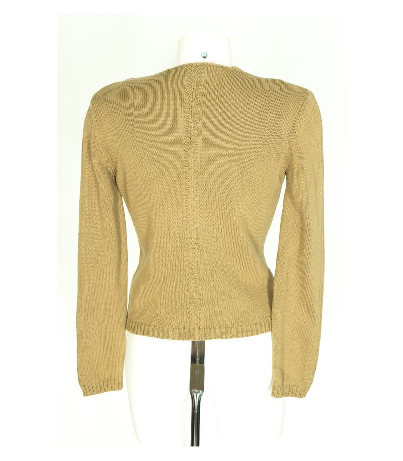 SCHUMACHER Damen Twinset Strickjacke Top Gr. XS Khaki Baumwolle – Foto 3