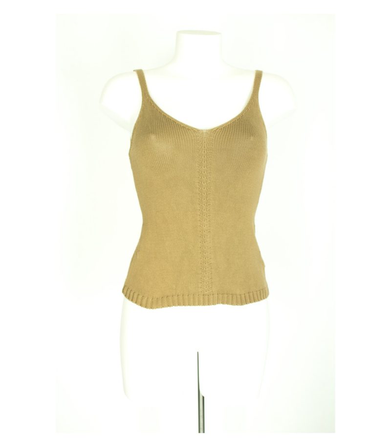 SCHUMACHER Damen Twinset Strickjacke Top Gr. XS Khaki Baumwolle – Foto 4