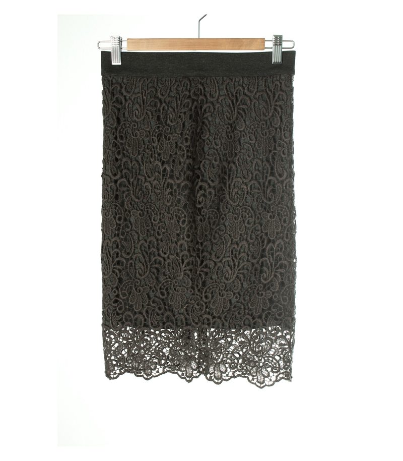 ana alcazar Damen Rock Lace Gr. DE 34 Grauviolett Wolle Viskose – Foto 1