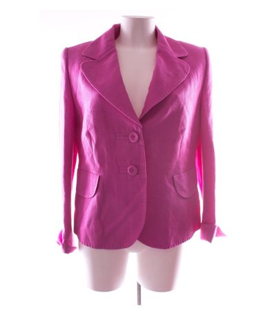 BARBARA KESSELS Damen Blazer Gr. DE 42 Verkehrspurpur Leinen Seide