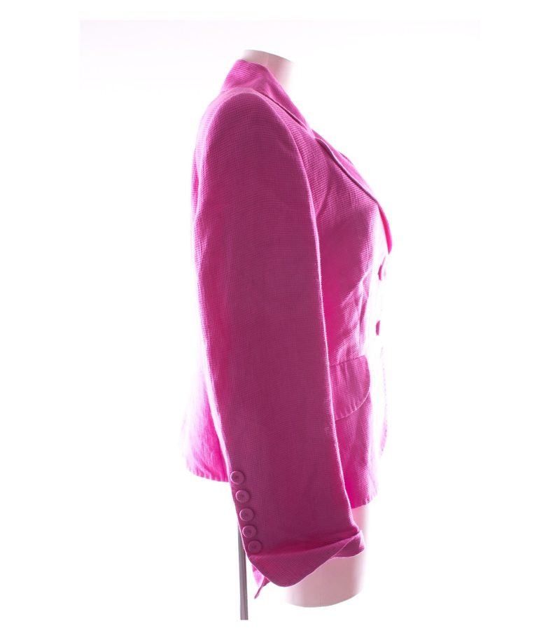 BARBARA KESSELS Damen Blazer Gr. DE 42 Verkehrspurpur Leinen Seide – Foto 2