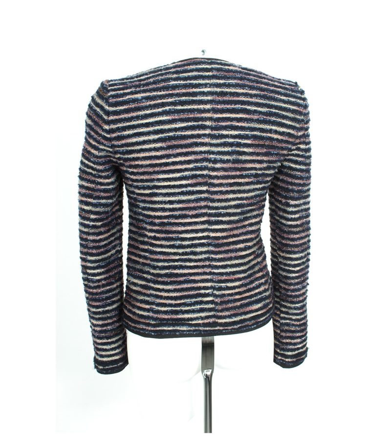 ATOS LOMBARDINI Damen Blazer Gr. DE 38 Mehrfarbig Wolle Leder – Foto 2