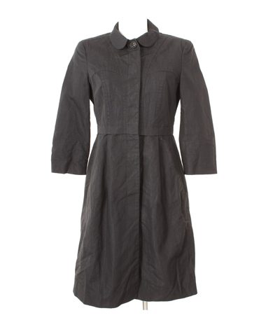 Marc O'Polo Damen Mantel Sommermantel Gr. DE 36 Schwarz Baumwolle Leinen