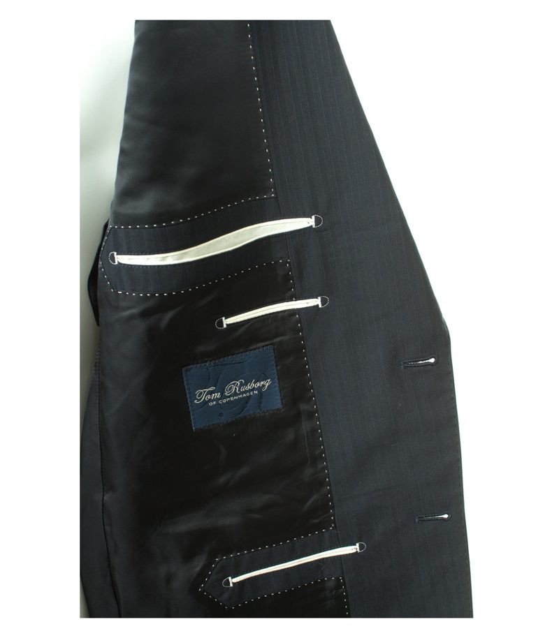 Tom Rusborg Herren Anzug Super 100's Gr. 102 Blau Wolle – Foto 5