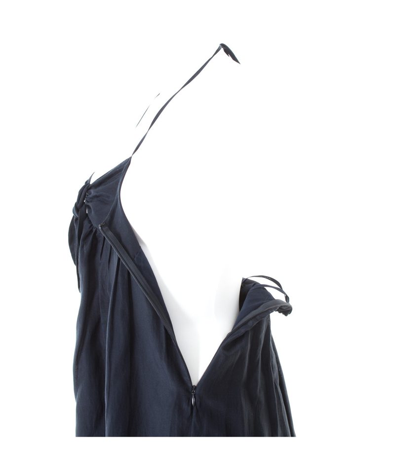 TOMMY HILFIGER Damen Kleid Minikleid Gr. DE 32 Blau Baumwolle Seide – Foto 4