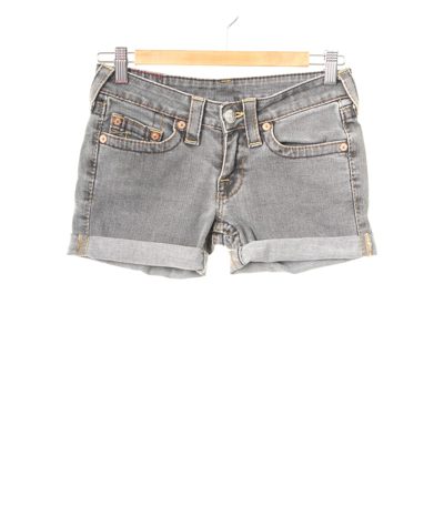 Damen Jeans Shorts Chino Kurze Hose Gr. 27 Grau Baumwolle