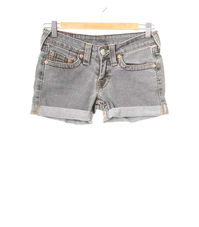 Damen Jeans Shorts Chino Kurze Hose Gr. 27 Grau Baumwolle – Foto 1