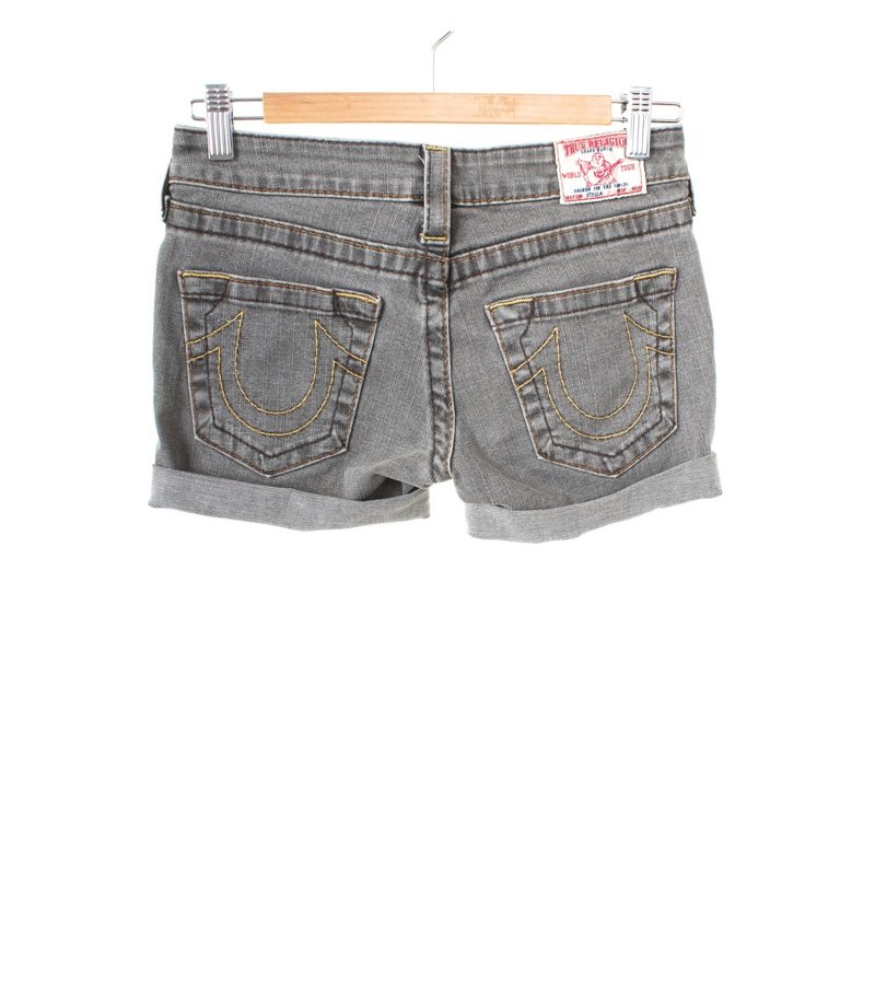 Damen Jeans Shorts Chino Kurze Hose Gr. 27 Grau Baumwolle – Foto 2