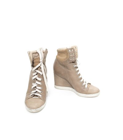 SEE BY CHLOÉ Damen Stiefeletten Boots Gr. EU 37 Beigegrau Leder