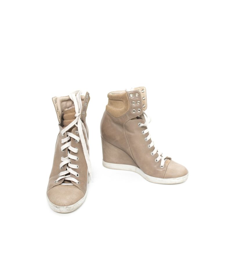 SEE BY CHLOÉ Damen Stiefeletten Boots Gr. EU 37 Beigegrau Leder – Foto 1