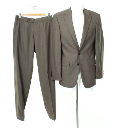 BARUTTI Herren Anzug Sakko Hose COMFORT FIT Gr. 90 Braungrau Wolle NEU