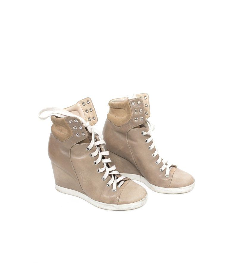 SEE BY CHLOÉ Damen Stiefeletten Boots Gr. EU 37 Beigegrau Leder – Foto 2