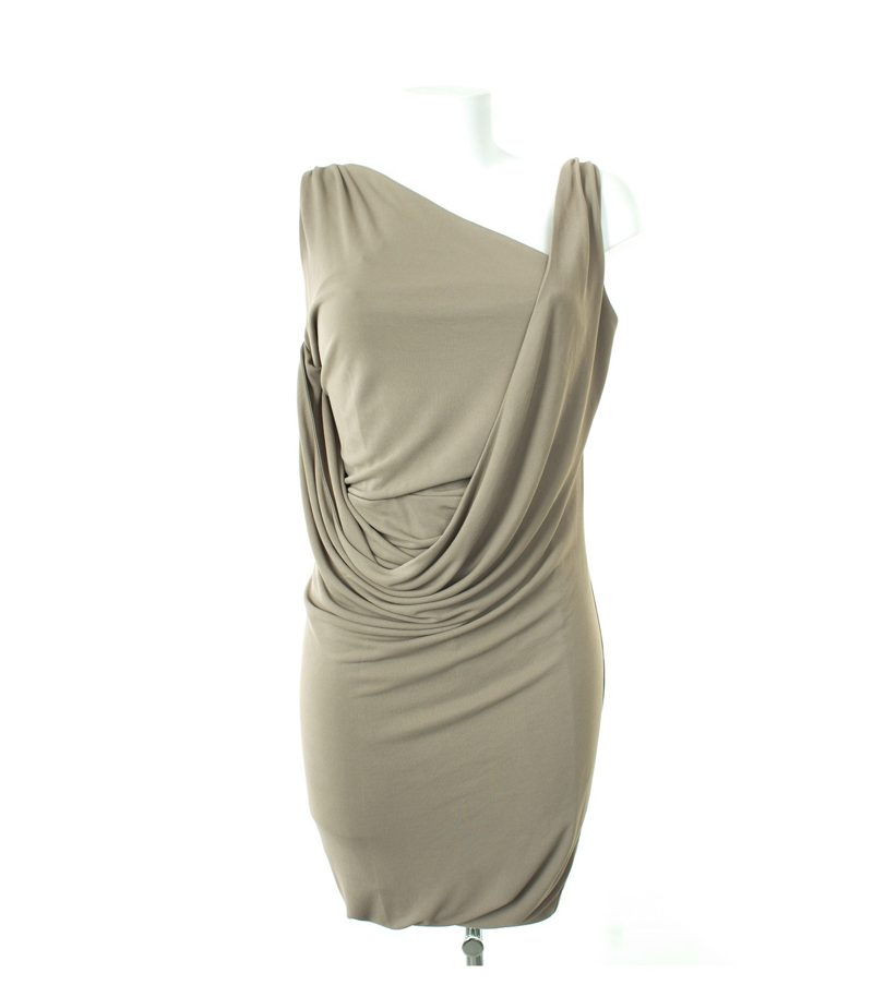 Massimo Dutti Damen Kleid Abendkleid Gr. S Beigegrau NEU – Foto 1