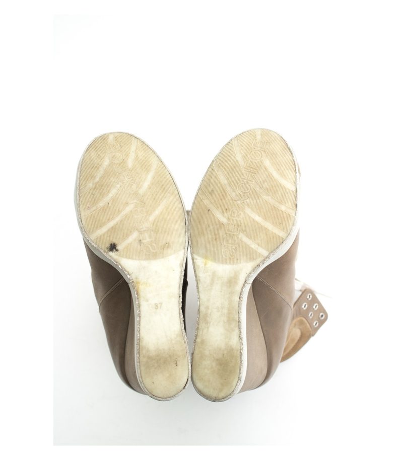 SEE BY CHLOÉ Damen Stiefeletten Boots Gr. EU 37 Beigegrau Leder – Foto 5