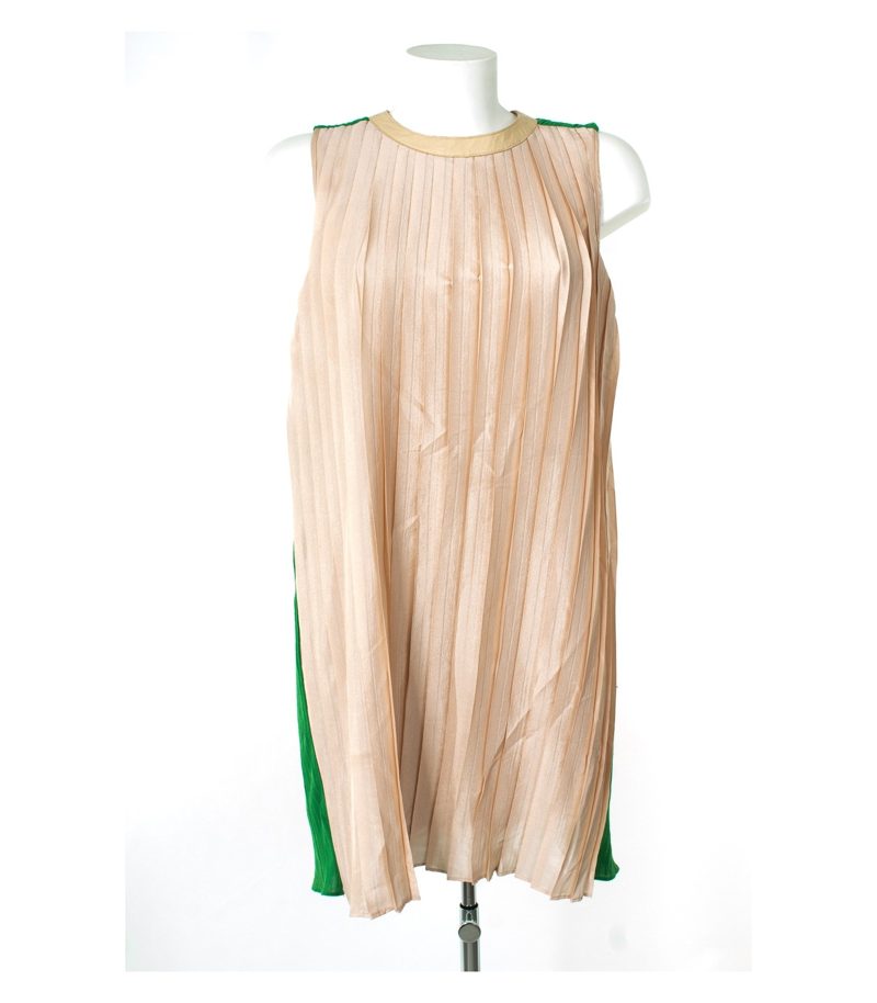 Massimo Dutti Damen Kleid Sommerkleid Gr. M/32 Rosa/Grün Viskose – Foto 1