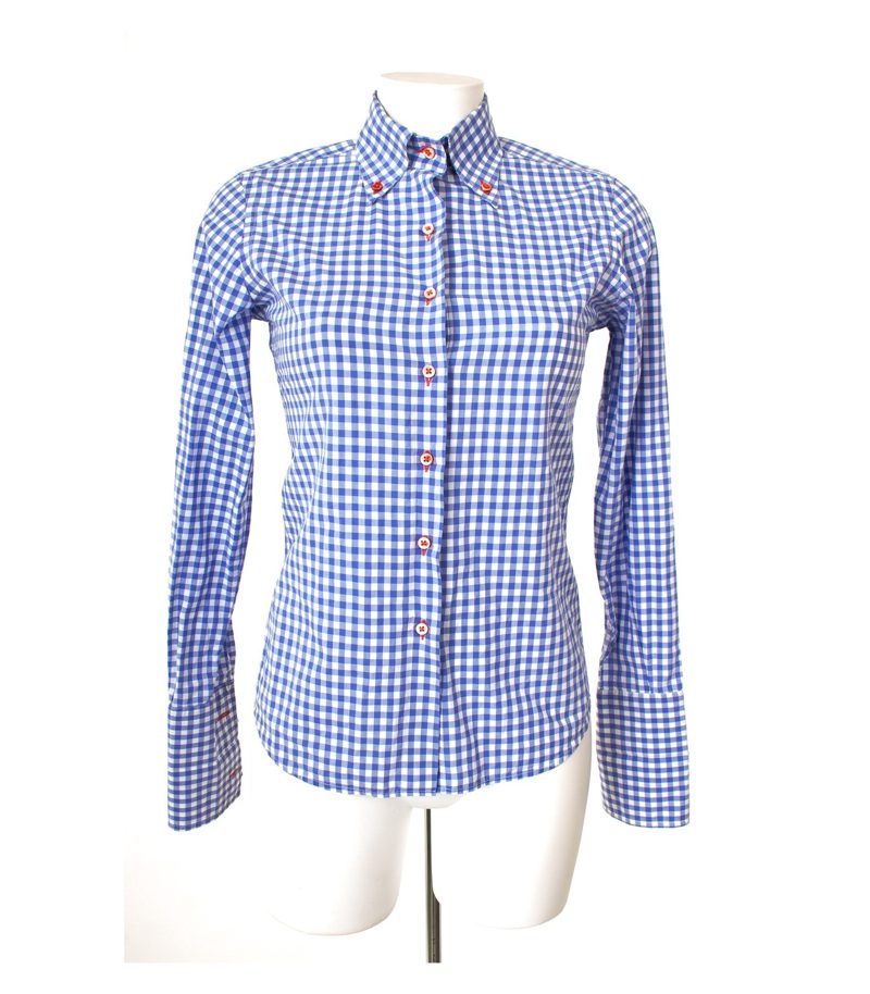 Laboratorio del Carmine Damen Bluse Shirt Gr. DE 36 Blau Baumwolle – Foto 1