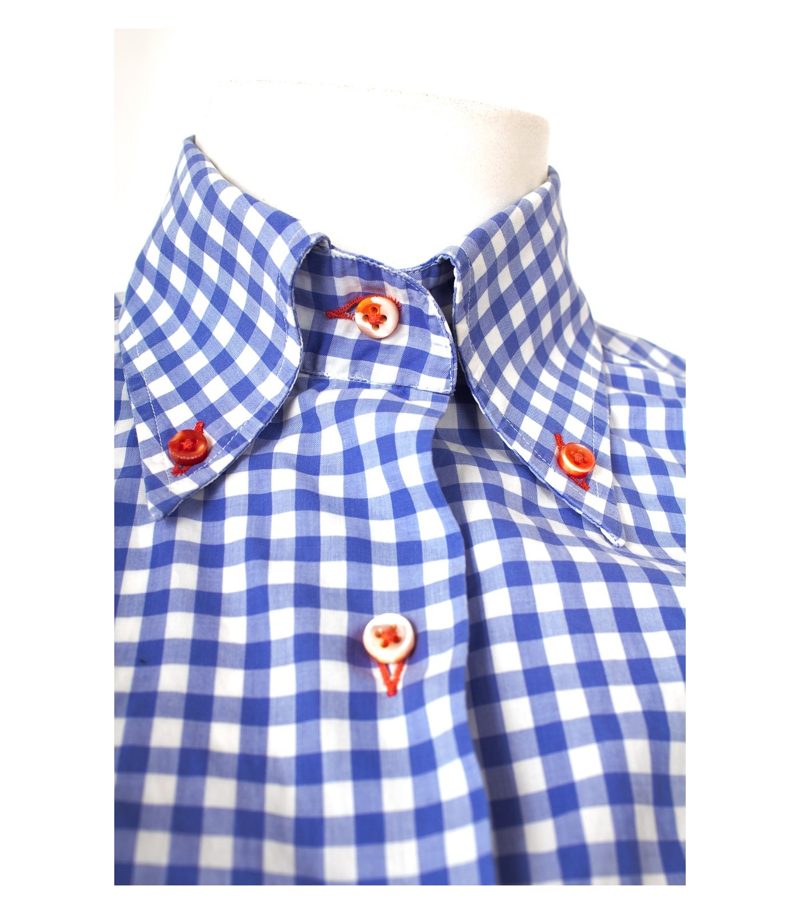 Laboratorio del Carmine Damen Bluse Shirt Gr. DE 36 Blau Baumwolle – Foto 3