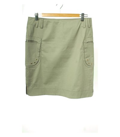 HUGO BOSS Damen Rock Gr. DE 40 Grau Baumwolle