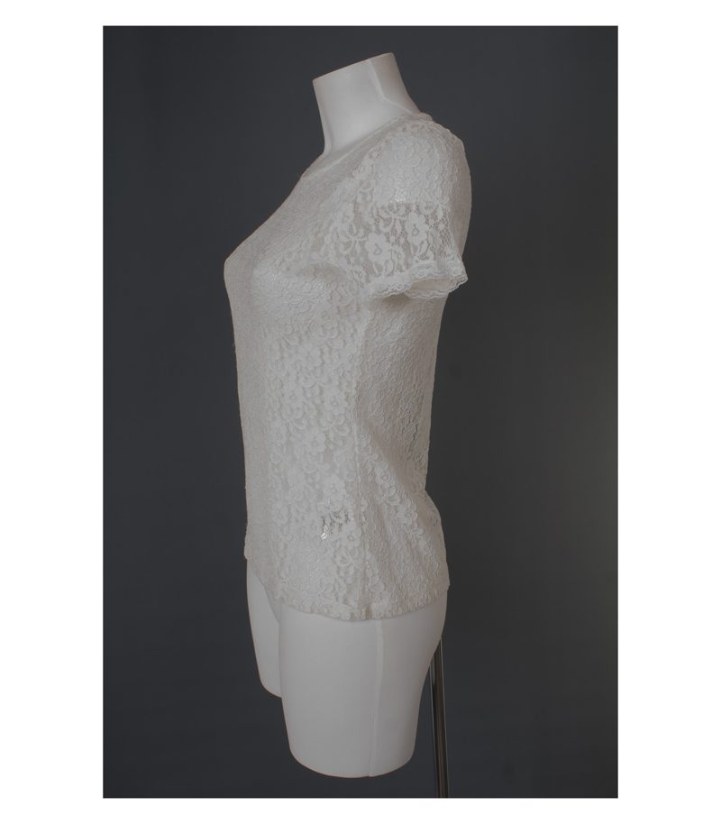 cream Damen Shirt T-shirt Lace Spitzenshirt Gr. DE 34 Beige – Foto 2