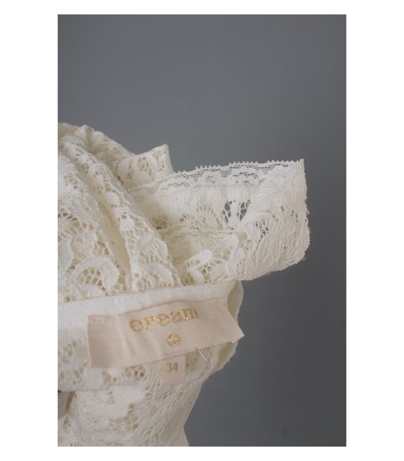 cream Damen Shirt T-shirt Lace Spitzenshirt Gr. DE 34 Beige – Foto 4