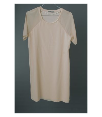 COS Damen Kleid Sommerkleid Gr. XS Beigerosa Baumwolle Viskose