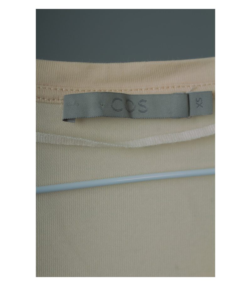 COS Damen Kleid Sommerkleid Gr. XS Beigerosa Baumwolle Viskose – Foto 3