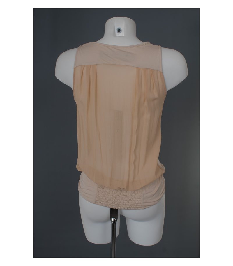 PATRIZIA PEPE Damen SERA Top Shirt Gr. DE 34 Beigerosa Seide Modal – Foto 3