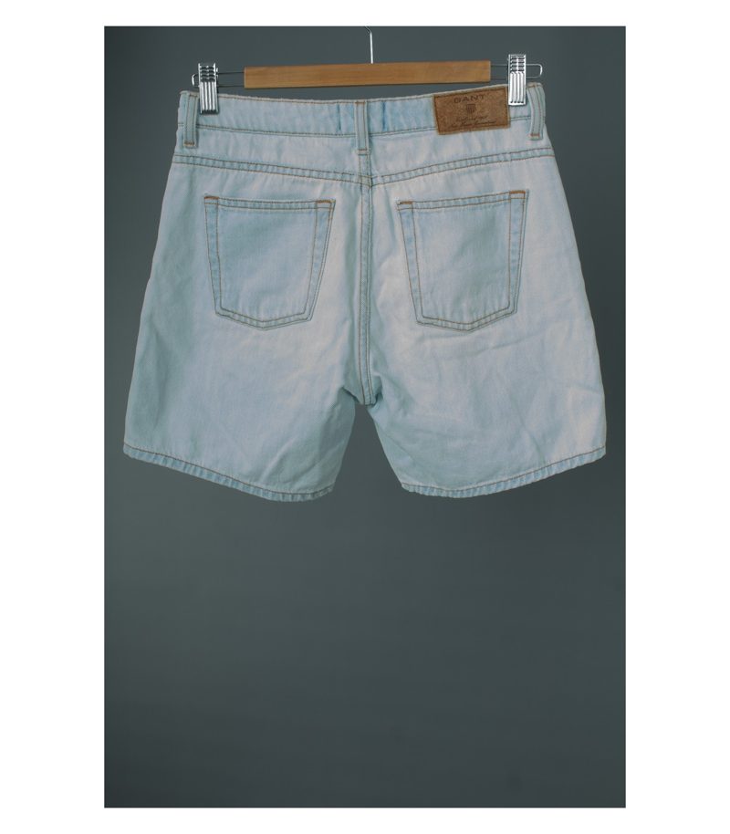 GANT Damen Shorts Kurzhose Jeans Gr. W25 in Weißblau Baumwolle – Foto 2