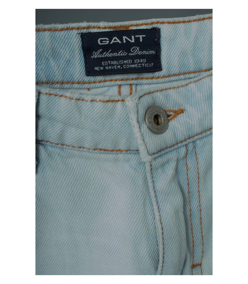 GANT Damen Shorts Kurzhose Jeans Gr. W25 in Weißblau Baumwolle – Foto 3