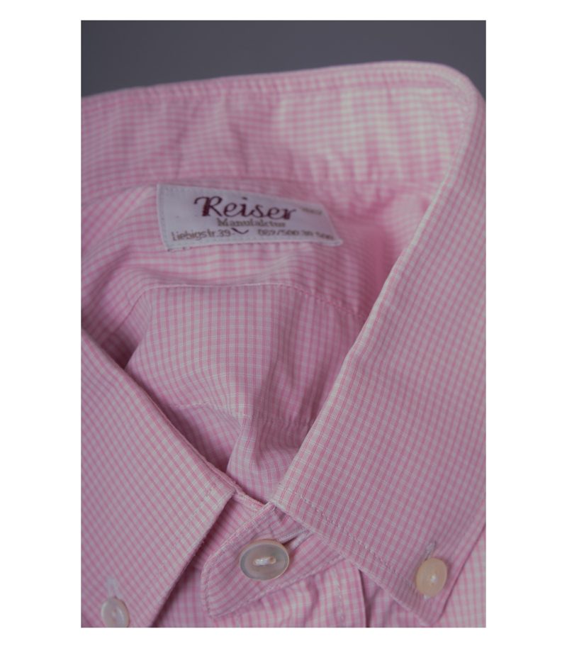Reiser Manufaktur Herren Hemd Klassische Shirt Gr. L Rosa/Weiß – Foto 5