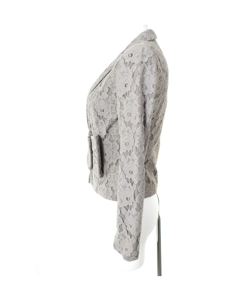H&M Damen Blazer Lace Spitzenblazer Gr. DE 36 Grau Baumwolle – Foto 2