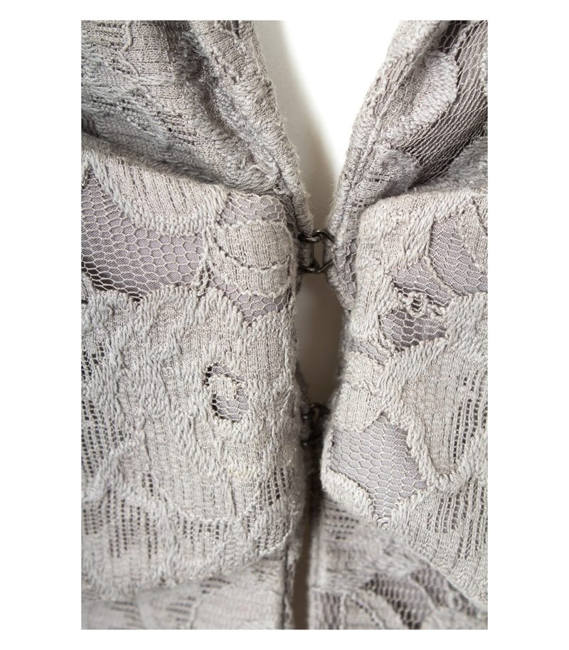 H&M Damen Blazer Lace Spitzenblazer Gr. DE 36 Grau Baumwolle – Foto 4