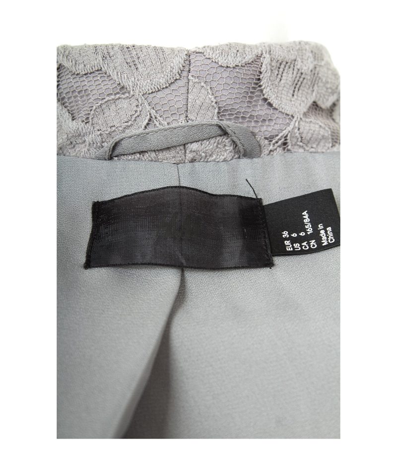 H&M Damen Blazer Lace Spitzenblazer Gr. DE 36 Grau Baumwolle – Foto 6